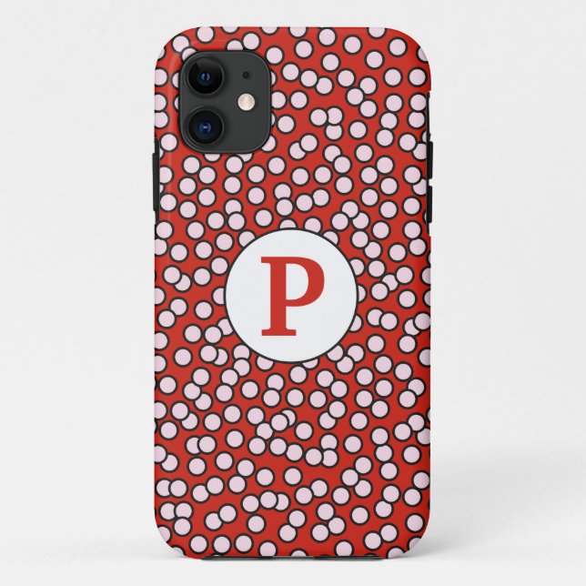 Dotty Monogram Pattern Case-Mate iPhone Case (Back)