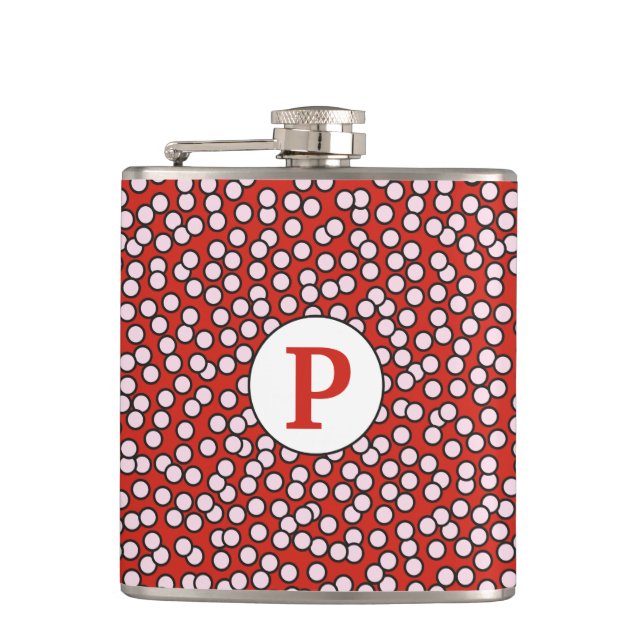 Dotty Monogram Pattern Flask (Front)