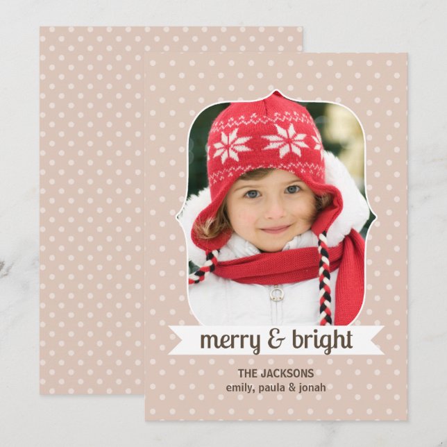 Dotty over Christmas Modern Photo Holiday Card (Front/Back)