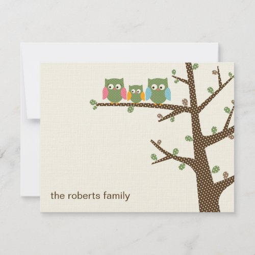 Dotty Owls Thank You Cards Invitation