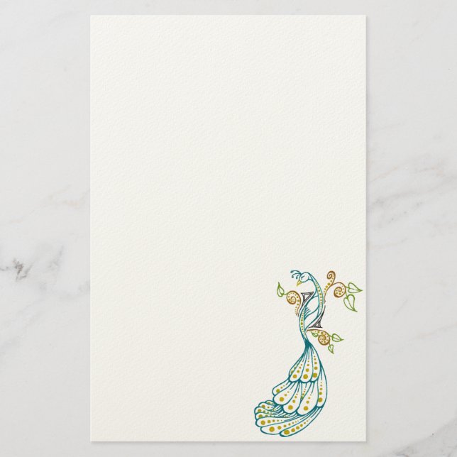 Dotty Peacock Color Stationary Stationery (Front)