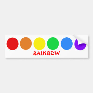 Dotty rainbow bumper sticker