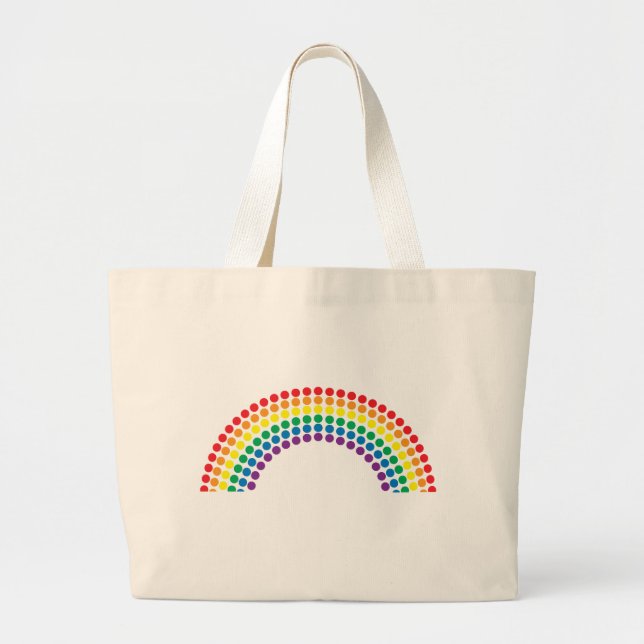 Dotty Rainbow Large Tote Bag (Front)