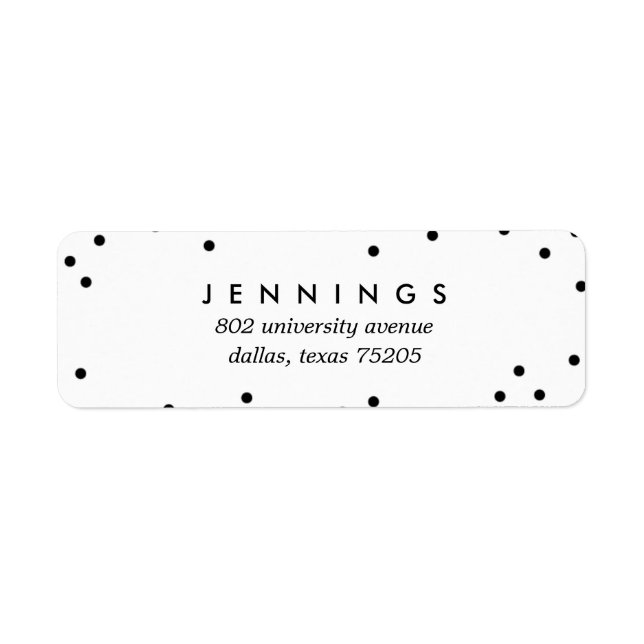 Dotty Return Address Sticker // Black & White (Front)