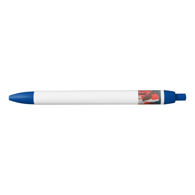 Dotty Robin Blue Trim Pen (Front)