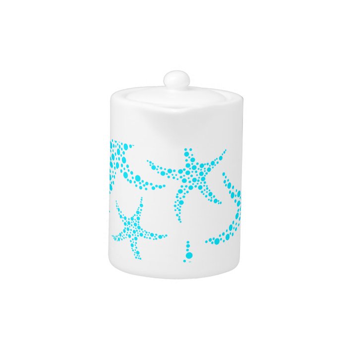 Dotty Starfish Pattern in Turquoise and White.
