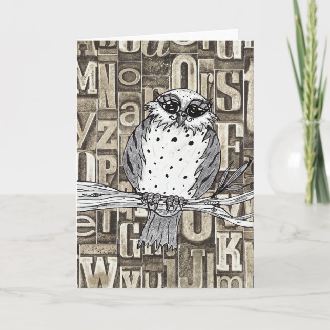 Dotty the Owl 1 greetings card (Front)