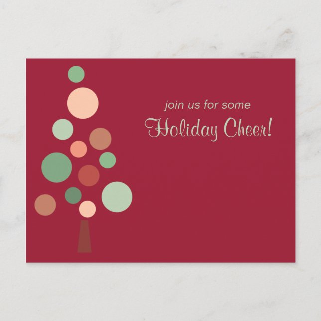 Dotty Tree Holiday Invitation Postcard (Front)