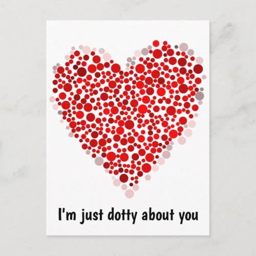 Dotty Valentine Heart Holiday Postcard