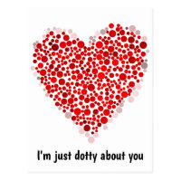 Dotty Valentine Heart Postcard