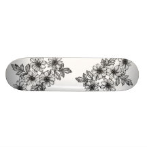 Dotwork Flower Skateboard