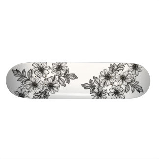 Dotwork Flower Skateboard Deck