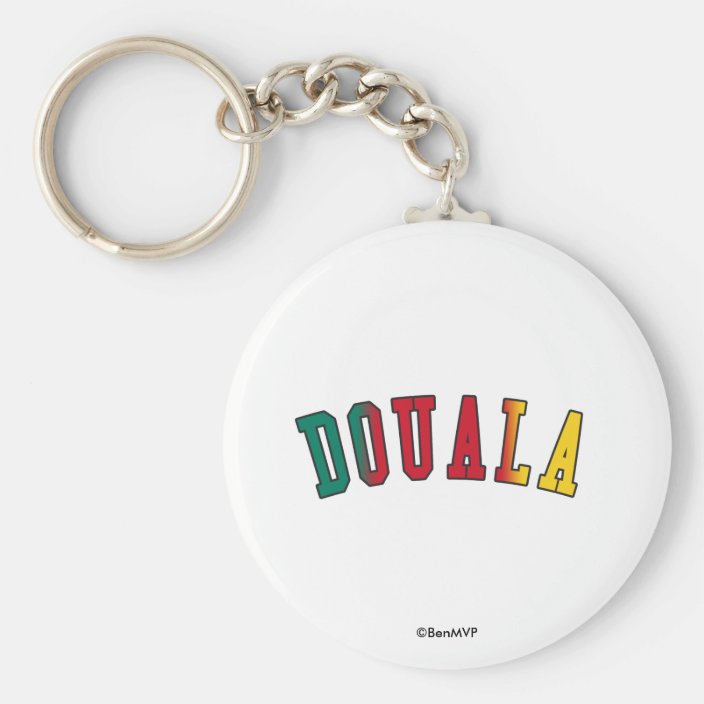 Douala in Cameroon National Flag Colors Key Chain