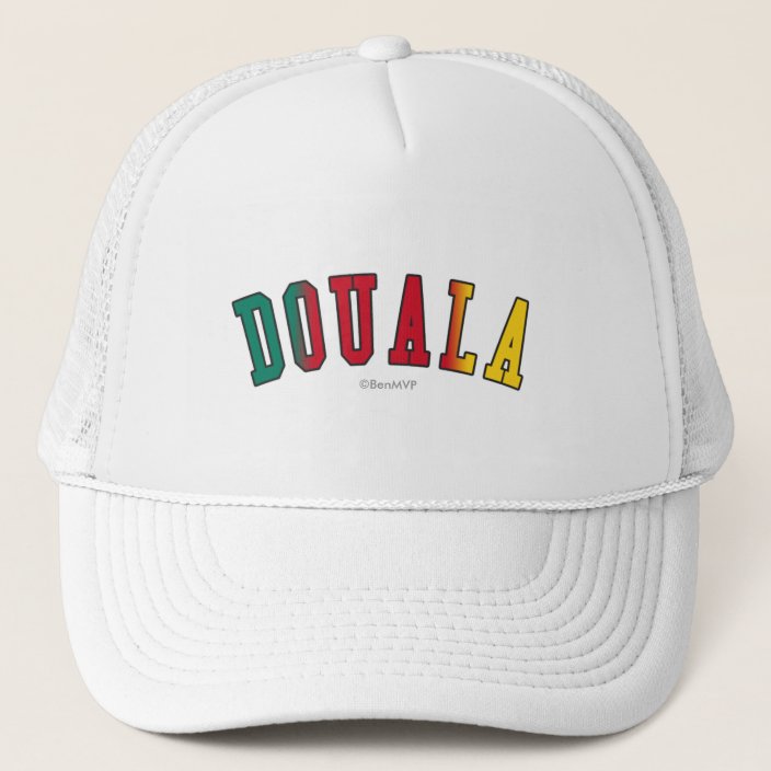 Douala in Cameroon National Flag Colors Mesh Hat