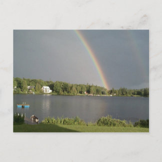Doubble Rainbow over Coles Pond Walden VT July 20 Postcard