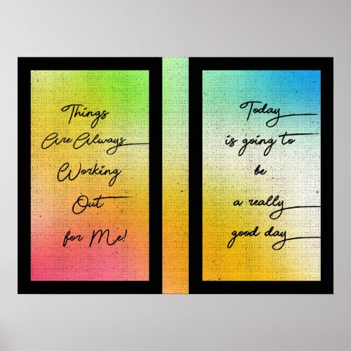 Double Affirmations for Positive Thinking  Poster