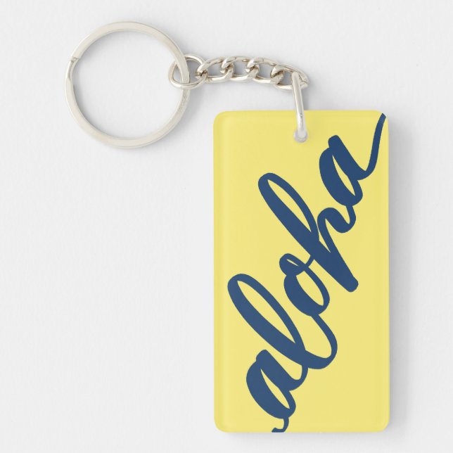Double Aloha Keychain with Punahou colors (Front)