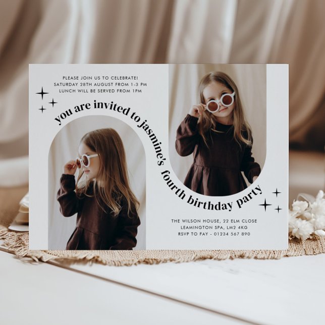 Double Arch 2 Photo Birthday Invitation (Zazzle Double Arch 2 Photo Birthday Invitation 1)