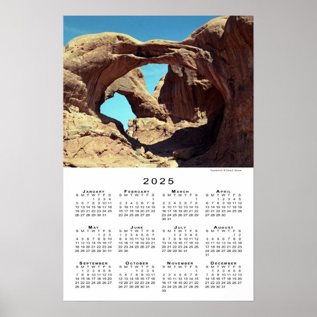 Double Arch Desert Landscape 2025 Calendar Poster (Front)