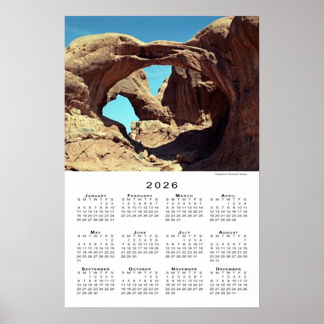 Double Arch Desert Landscape 2026 Calendar Poster (Front)