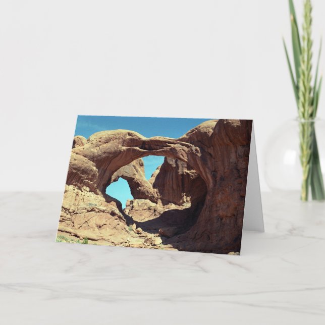Double Arch Desert Landscape Photo Card (Front)