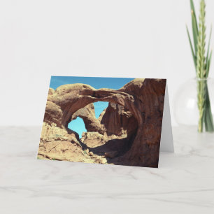 Double Arch Desert Landscape Photo Card