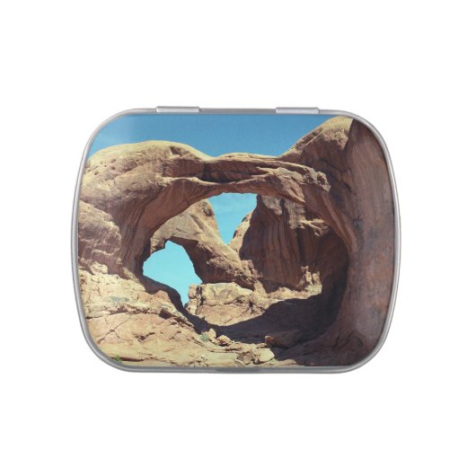 Double Arch Desert Landscape Photo Jelly Belly Candy Tin (Top)