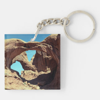 Double Arch Desert Landscape Photo Keychain
