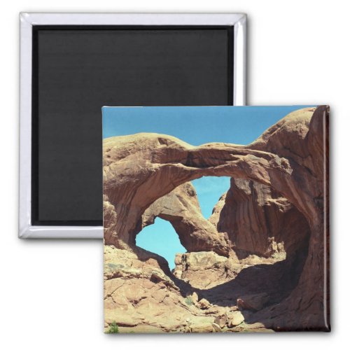 Double Arch Desert Landscape Photo Magnet