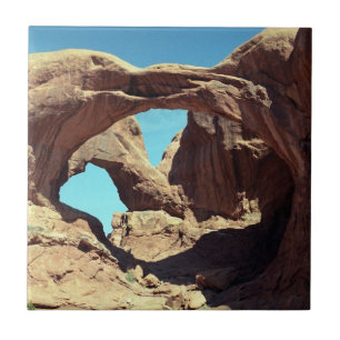Double Arch Desert Landscape Photo Tile