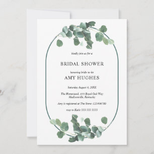 Double Arch Eucalyptus Greenery Bridal Shower Invitation