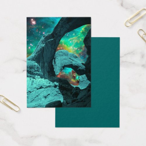 Double Arch in Space Profile Card Business Card Templates