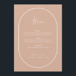 Double Arch Minimal Script Blush Pink Wedding Menu<br><div class="desc">Can be fully customized to suit your needs >> background color, font color/style and arch color can all be changed to suit your preference. © Gorjo Designs. Made for you via the Zazzle platform. // Looking for matching items? Other stationery from the set available in the ‘collections’ section of my...</div>