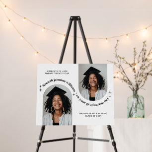 Double Arch Photo Girl Graduation Poster
