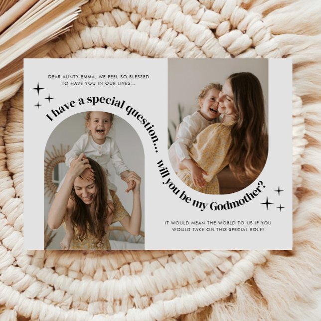 Double Arch Photo Godmother Proposal Invitation (Zazzle Double Arch Photo Godmother Proposal Invitation )