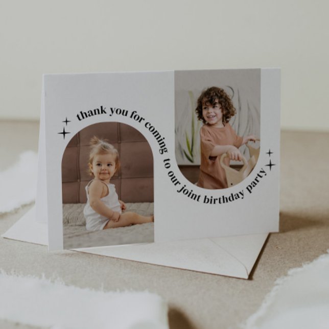 Double Arch Photo Joint Birthday Invitation (Creator Uploaded)