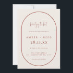 Double Arch Tying Knot Wedding Terracotta Script  Invitation<br><div class="desc">Can be fully customized to suit your needs. Optional: Background color and fonts can be changed to match your theme. © Gorjo Designs. Made for you via the Zazzle platform. // Looking for matching items? Other stationery from the set available in the ‘collections’ section of my store. // Need help...</div>