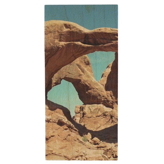 Double Arch USB Wood Flash Drive (Front Vertical)