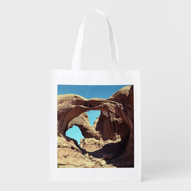 Double Arch Utah Desert Landscape Photo Grocery Bag (Front)