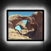 Double Arch Utah Desert Landscape Photo LED Sign (Front)