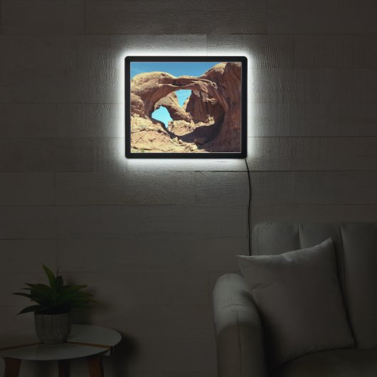 Double Arch Utah Desert Landscape Photo LED Sign (Living Room)
