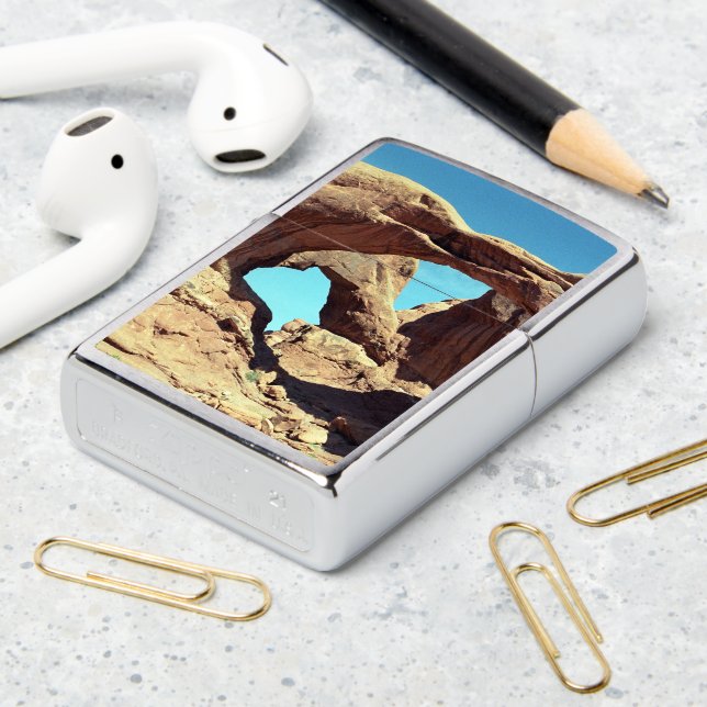 Double Arch Utah Desert Photo Zippo Lighter (On Table 2)