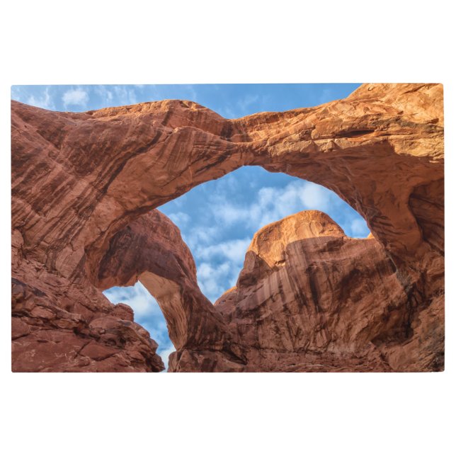 Double Arches Low Angle View Metal Print (Front)