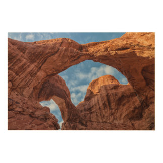 Double Arches Low Angle View Wood Wall Art