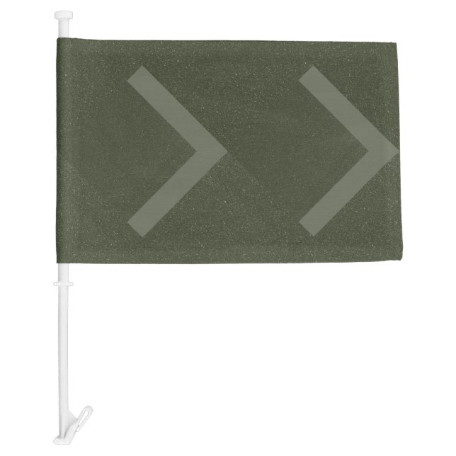 Double Arrow Moss Green Car Flag (Front)