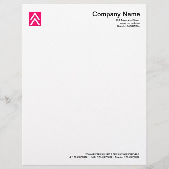 Double Arrow - Neon Red Letterhead (Front)