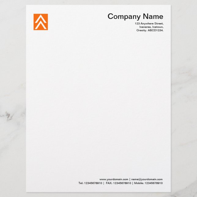 Double Arrow - Orange Letterhead (Front)