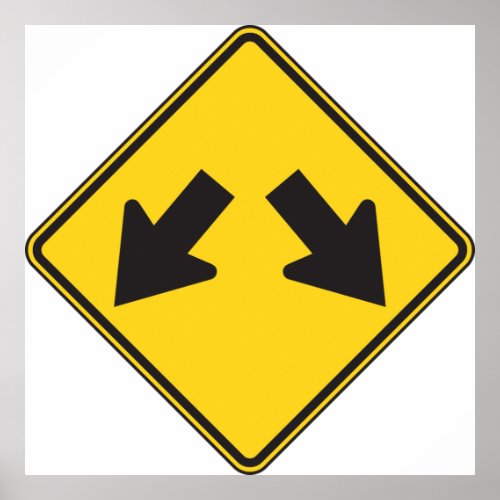 Double Arrows Road Sign