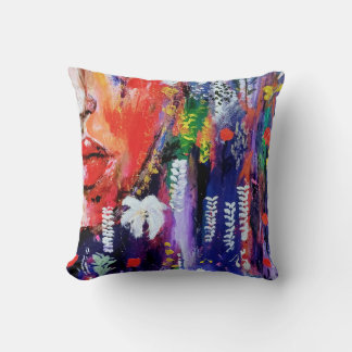 Double Art Pillow – Abstract Wildflower & Portrait