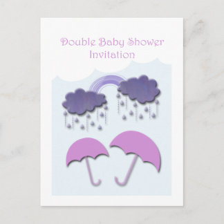 Double Baby Shower Invitation Cards